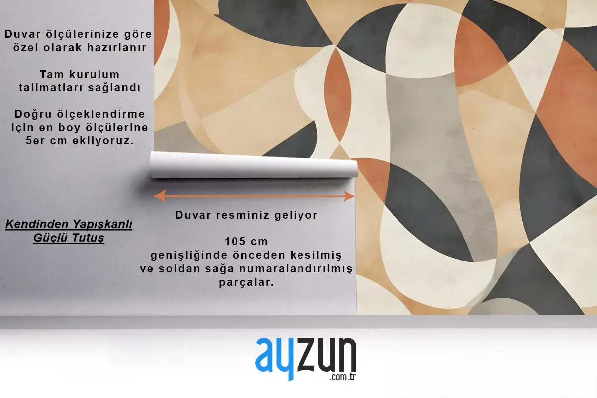 Boho Geometrik Soyut Sanat Duvar Kağıdı 