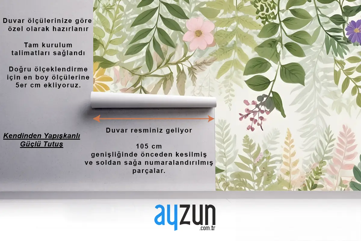 Parlak Çiçek Bahçesi Manzara Antre  Hol  Koridor Duvar Kağıdı