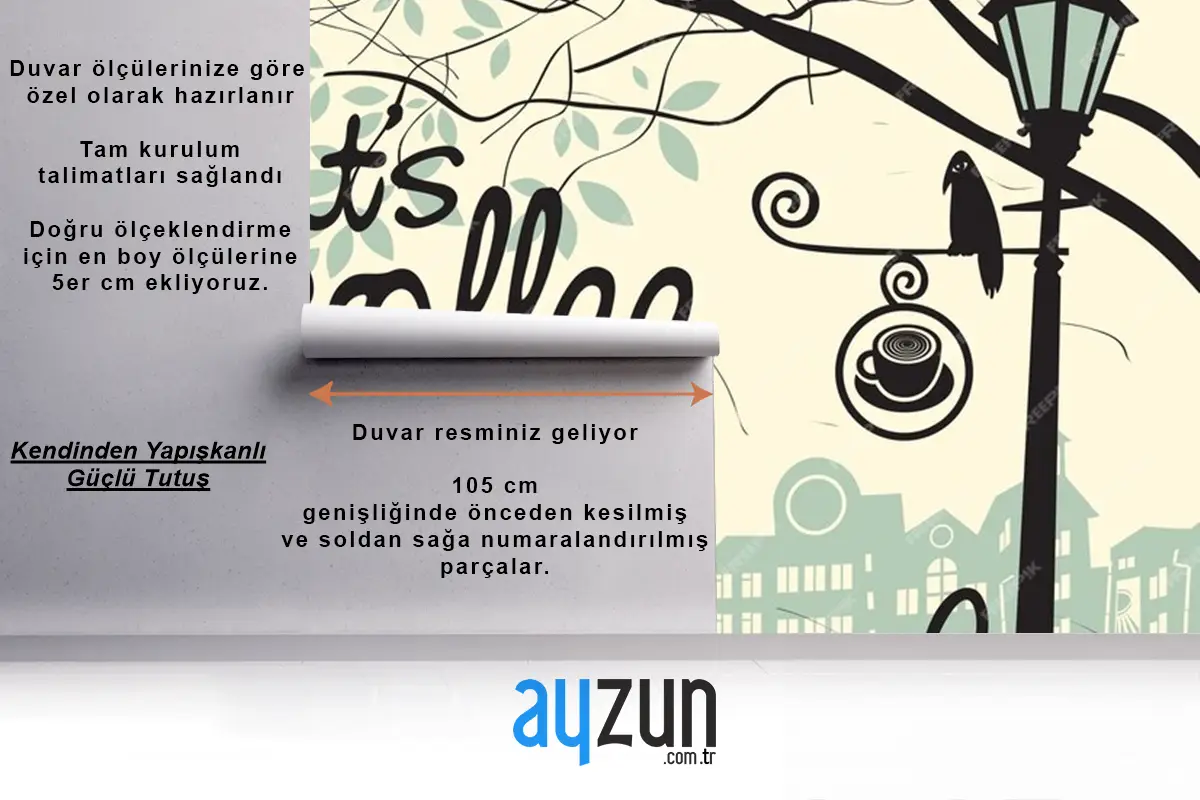 Cafe Sokağı Tarzı Duvar Kağıdı