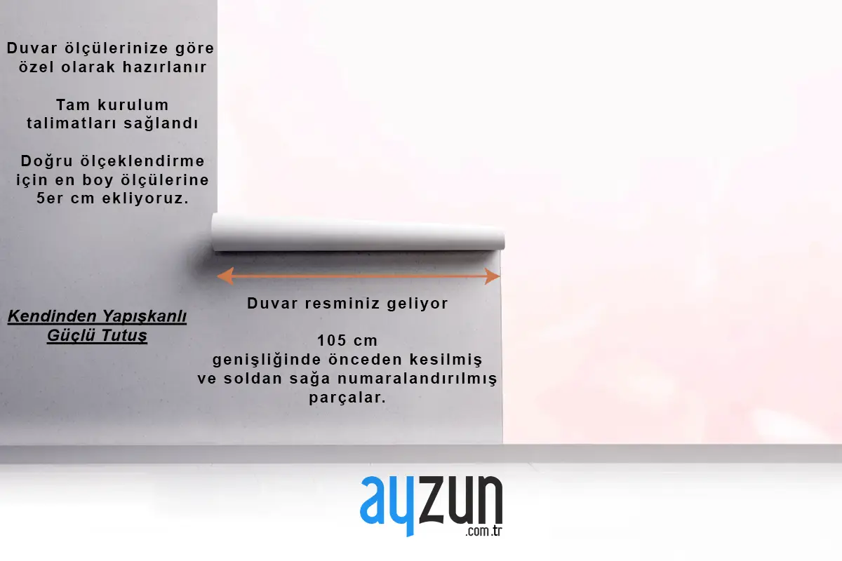Kiraz Çiçeği Çerçeve Duvar Kağıdı