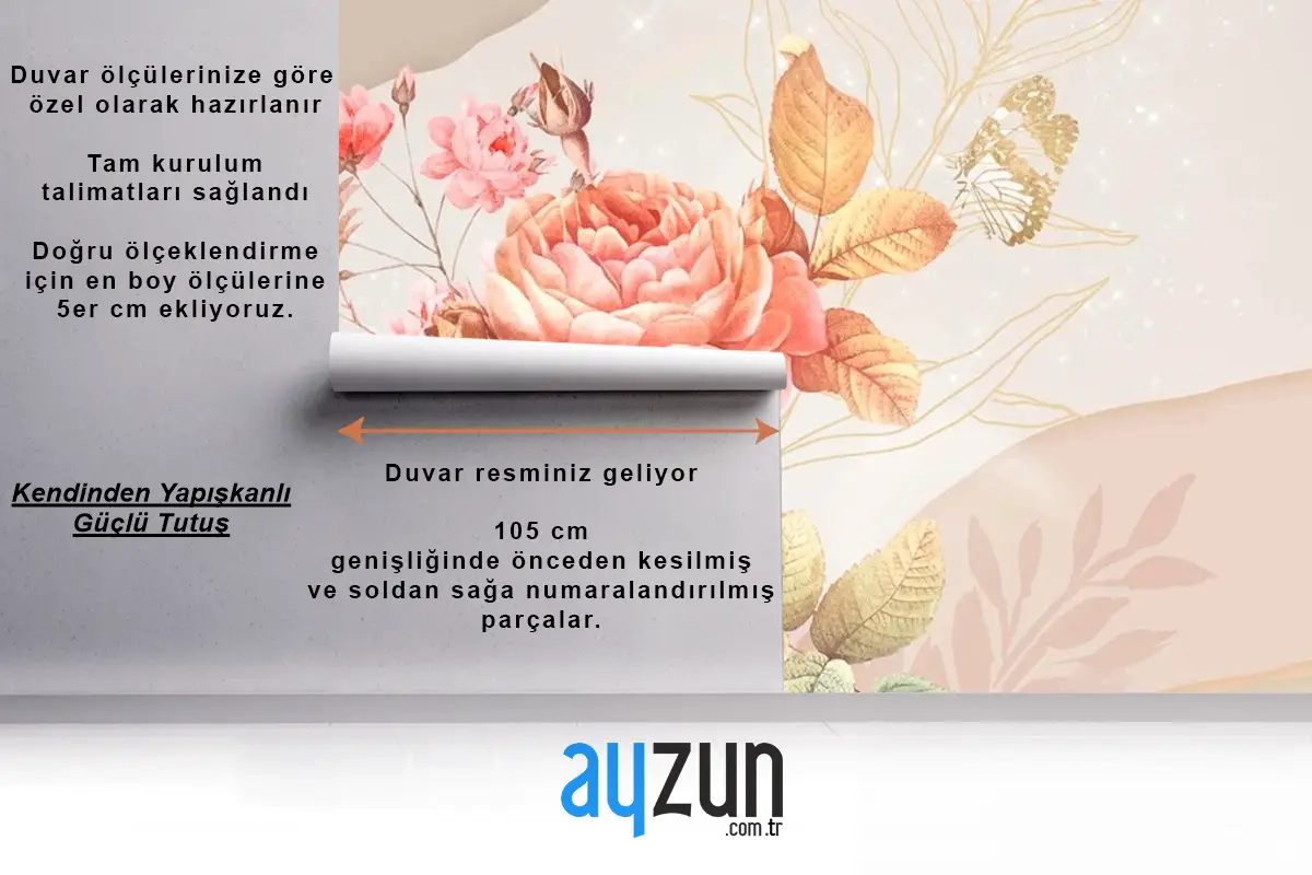 Çiçek Arka Plan Estetik Vintage Duvar Kağıdı