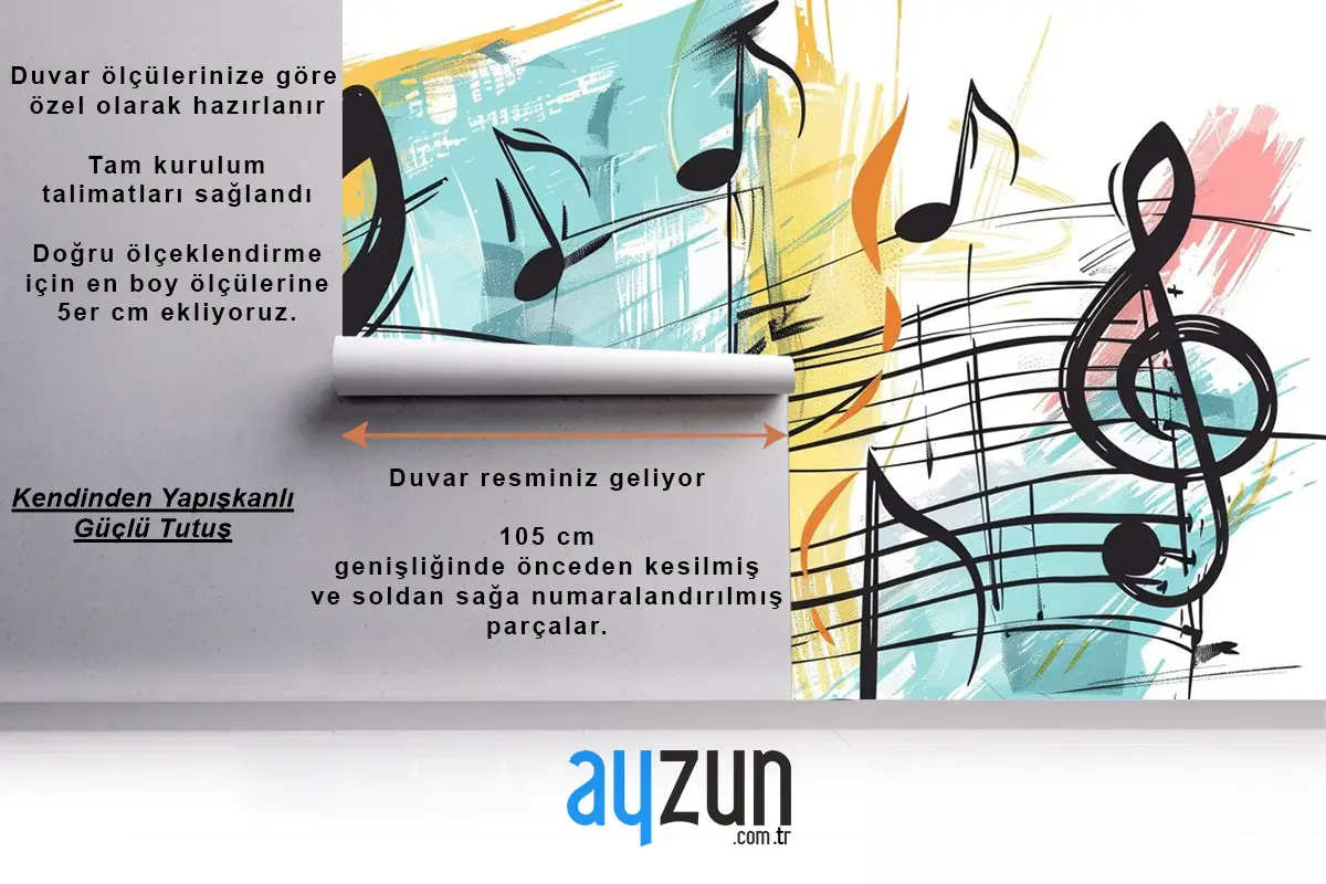 Çizgi Sanatı Müzik Notaları Duvar Kağıdı