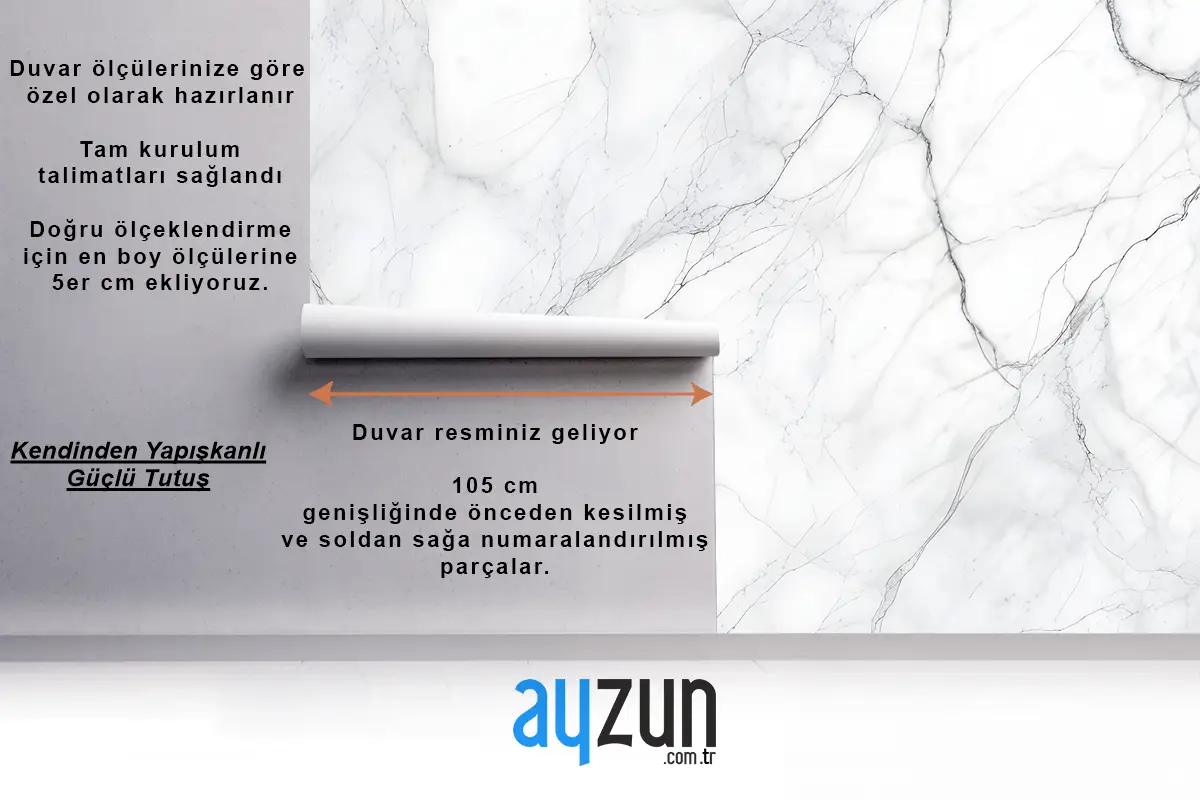 Klasik Beyaz Mermer Banyo Duvar Kağıdı