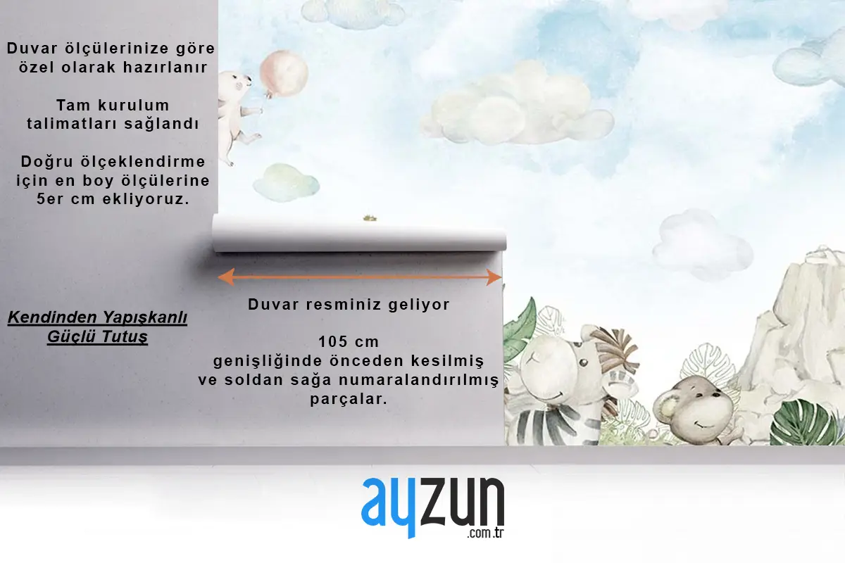 Çocuk Odası Duvar Kağıdı Sevimli Hayvanlar