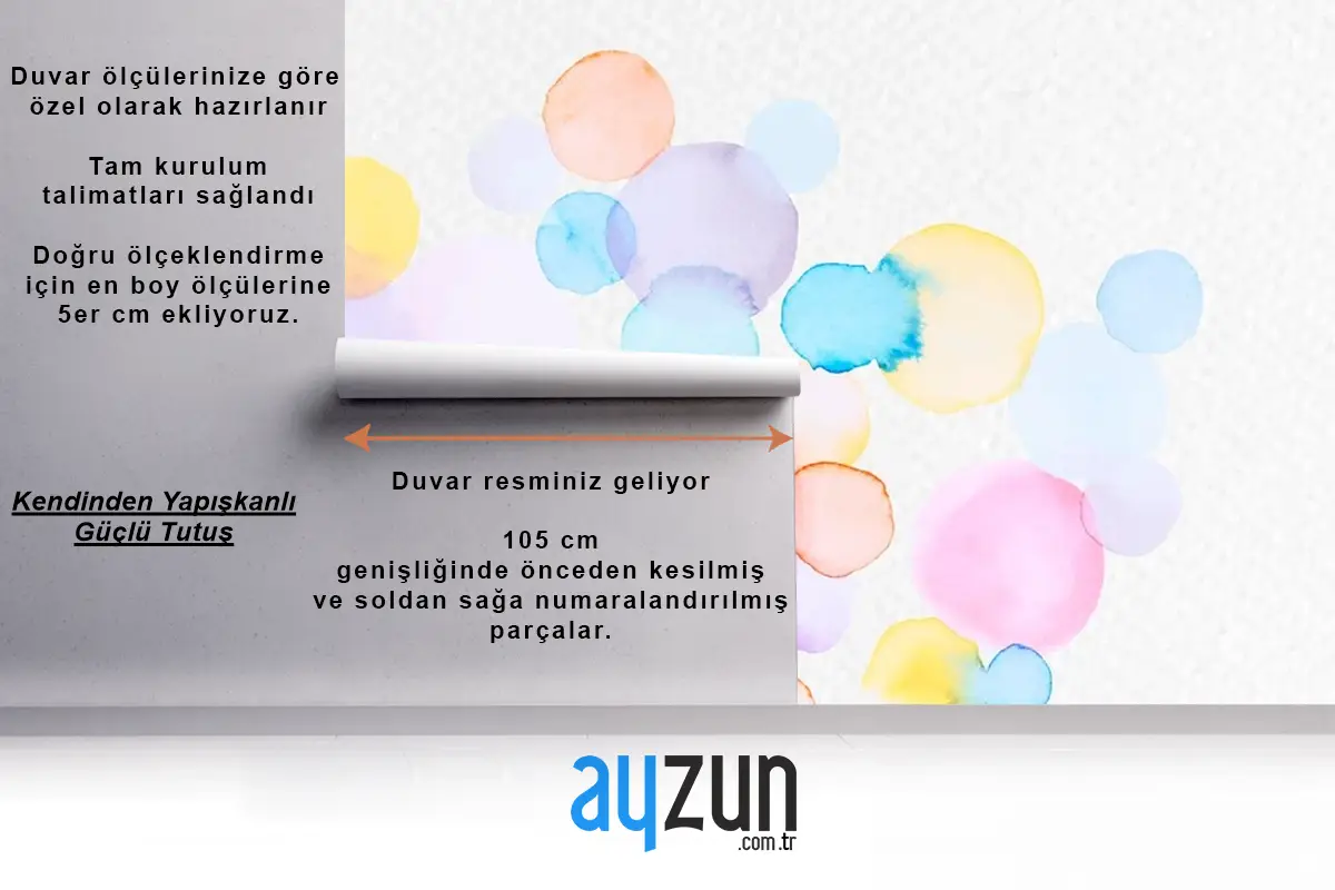 Renkli Soyut Suluboya Lekeleri Duvar Kağıdı
