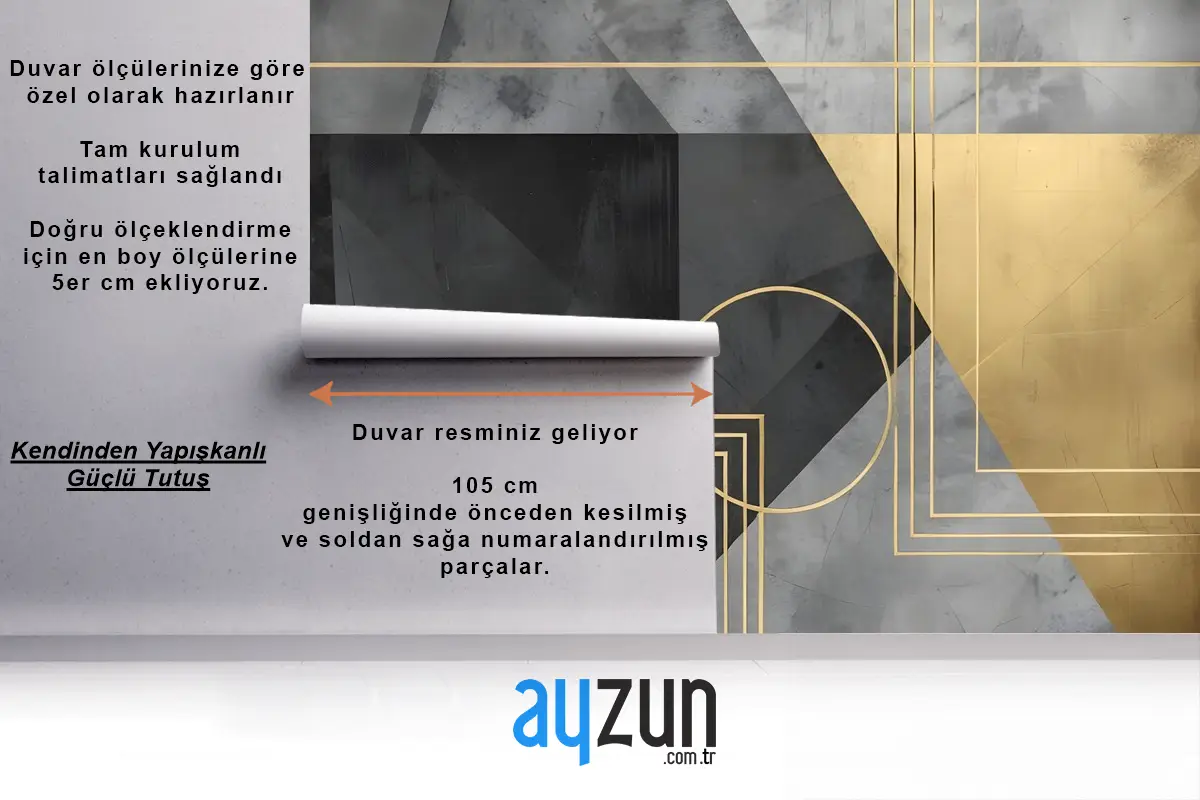 Renkli Geometrik Grunge Sanat Duvar Kağıdı 