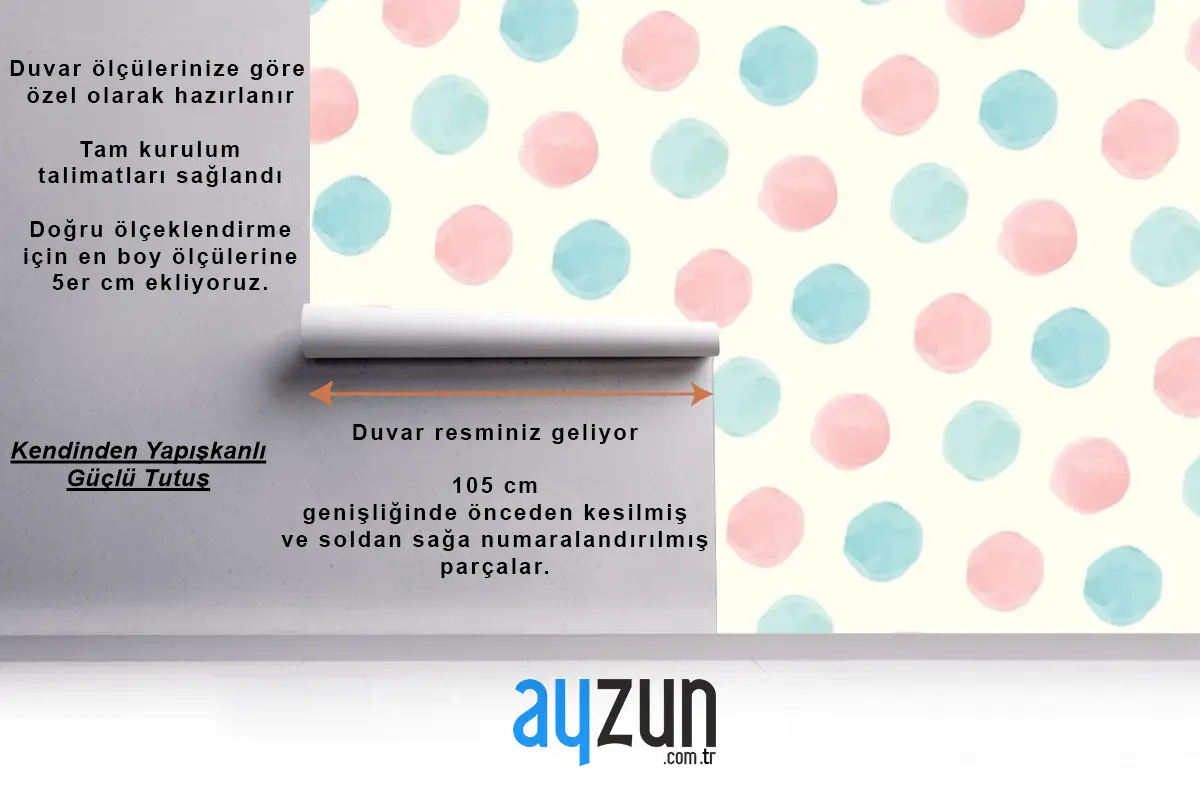 Renkli Geometrik Dikişsiz Desen Çocuk Odası Duvar Kağıdı