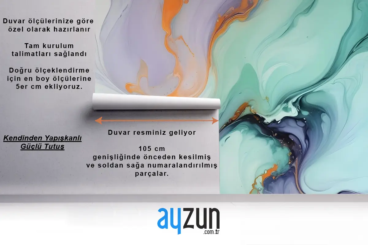 Renkli Mermer Duvar Kağıdı 