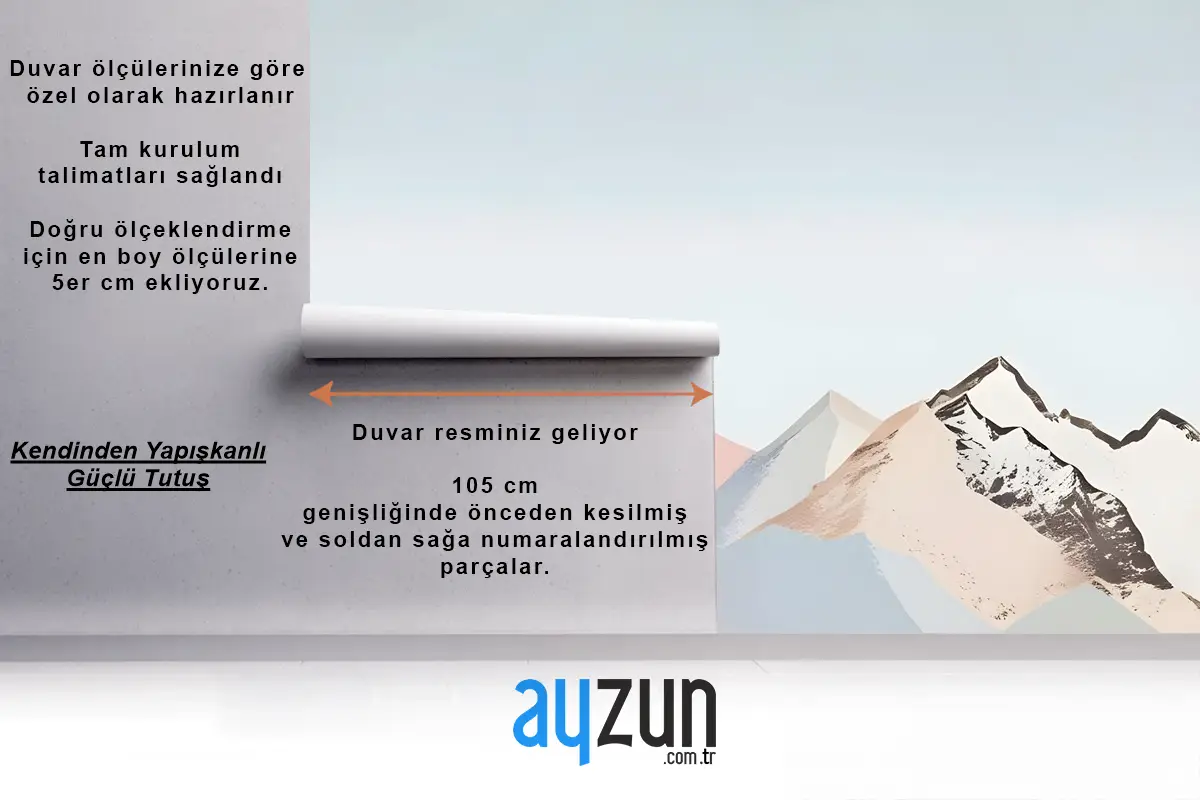 Pembe Ay Duvar Kağıdı  Ile Renkli Dağ