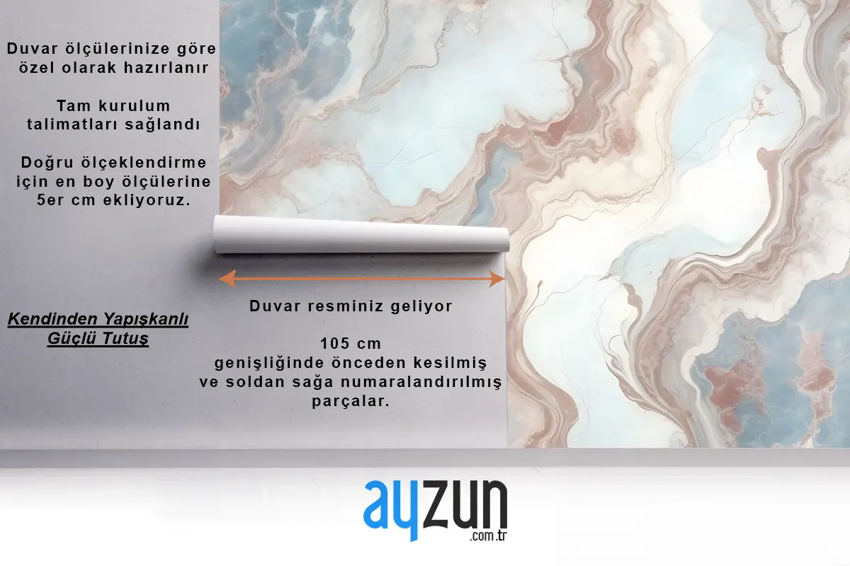 Renkli Oniks Mermer Duvar Kağıdı 