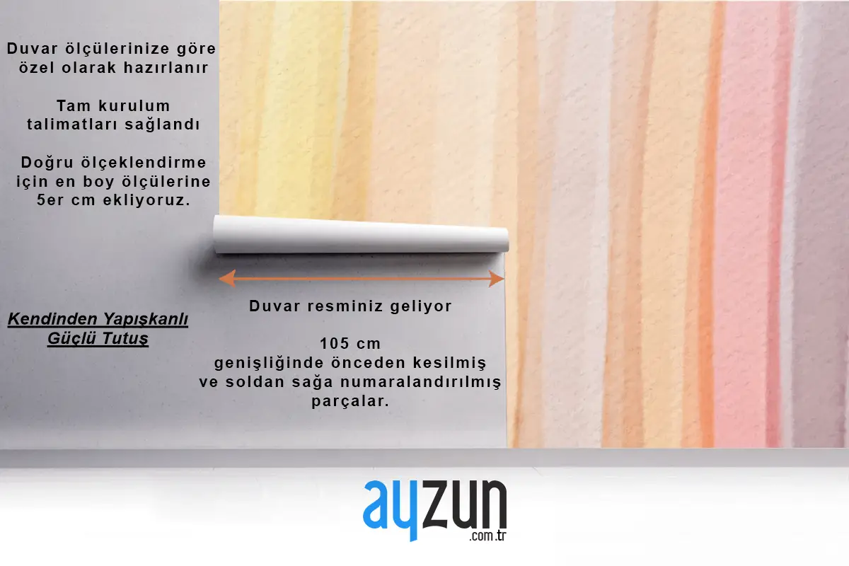 Renkli Suluboya Arka Plan Tasarımı Çocuk Odası Duvar Kağıdı 