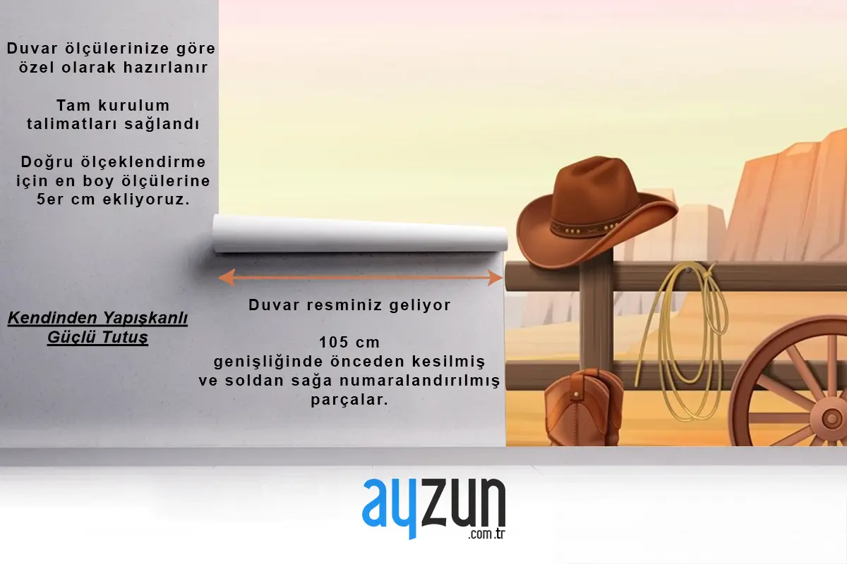 Çitin Üzerinde Kovboy Çizmeleri Ve Şapka Çocuk Odası Duvar Kağıdı