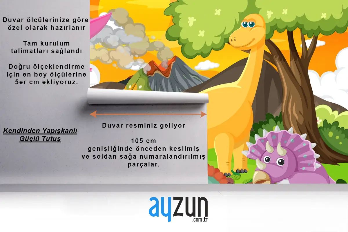 Ormandaki Sevimli Dinozor Grubu Çocuk Odası Duvar Kağıdı
