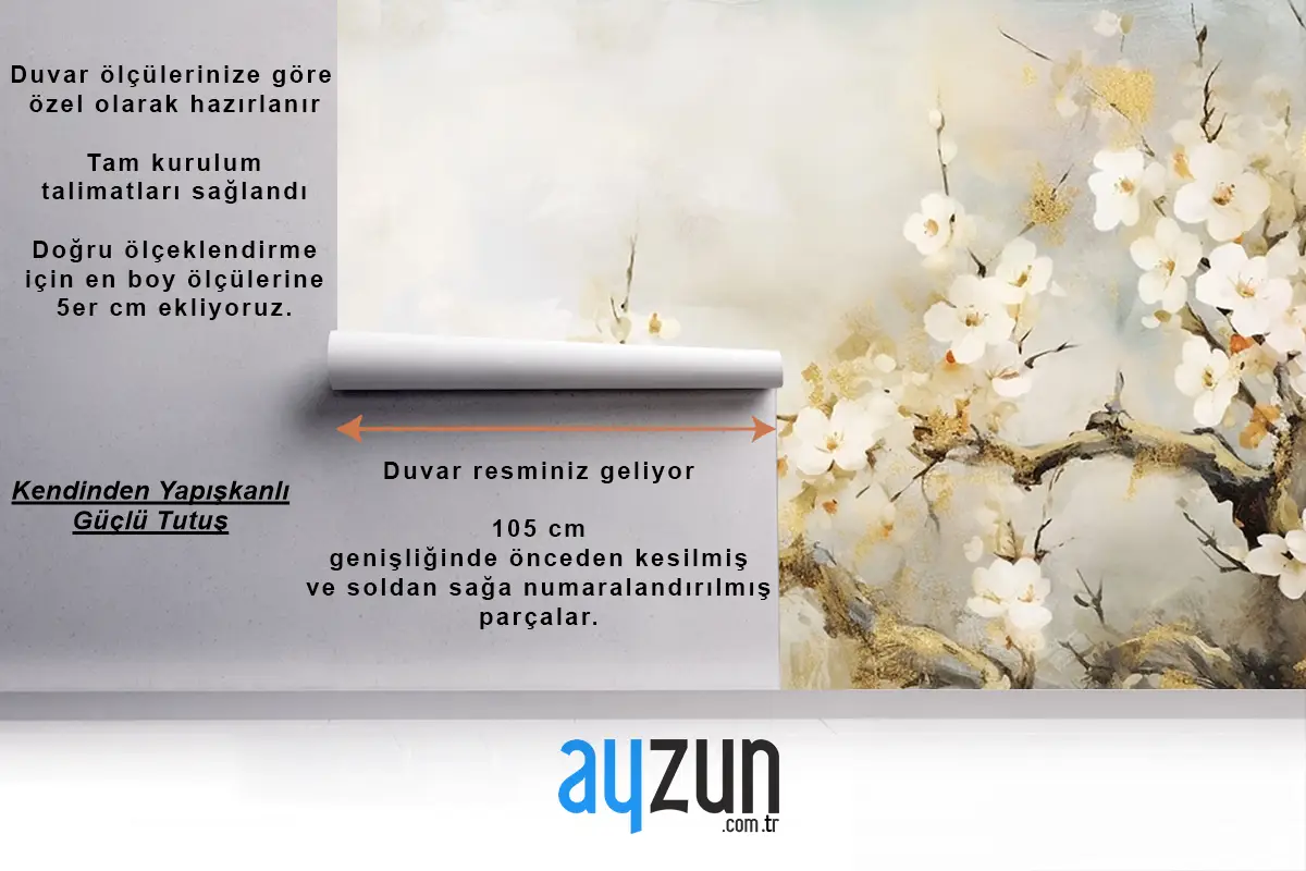 Modern Soyut Sanat Suluboya Çiçek Duvar Kağıdı 