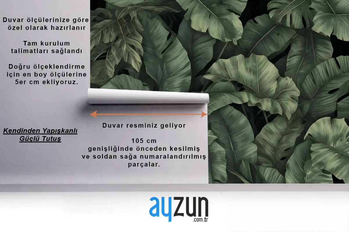 Koyu Muz Yaprağı Duvar Kağıdı