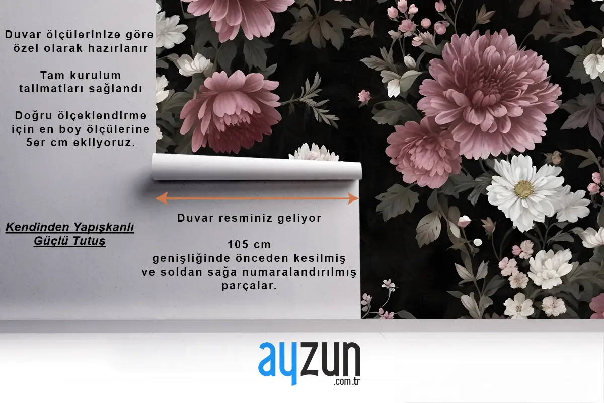 Pembe Krizantem Duvar Kağıdı Ile Koyu Çiçek