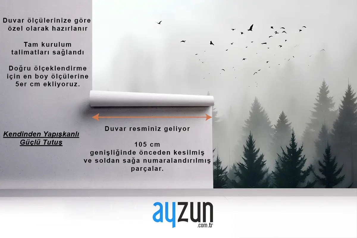 Karanlık Orman Puslu Manzara Duvar Kağıdı