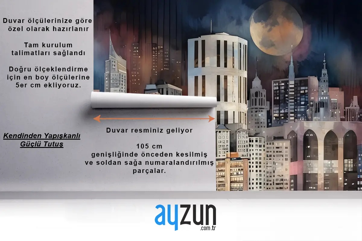 Karanlık Mozaik Şehir Manzarası Duvar Kağıdı 