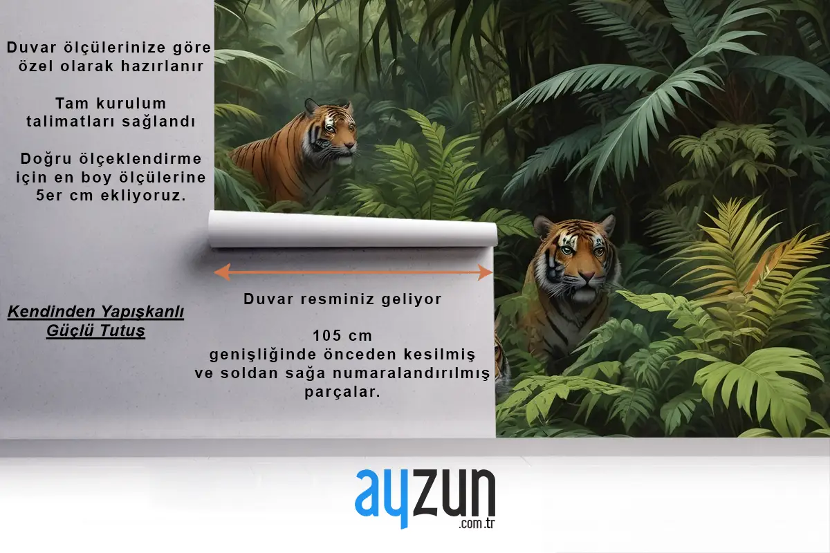 Leoparlı Karanlık Tropikal Ağaçlar Duvar Kağıdı