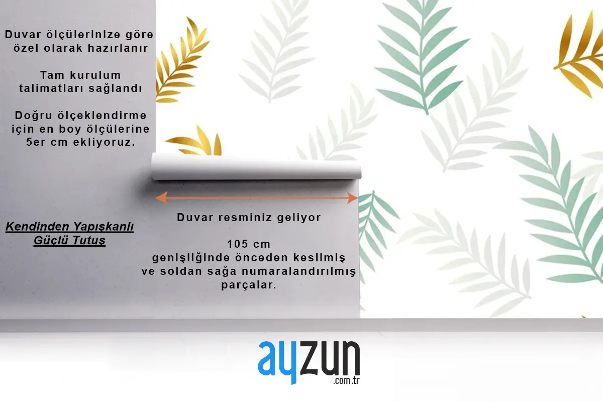 Dekoratif Altın Ve Yumuşak Doğa Yaprakları Desen Arka Plan Tasarımı Duvar Kağıdı