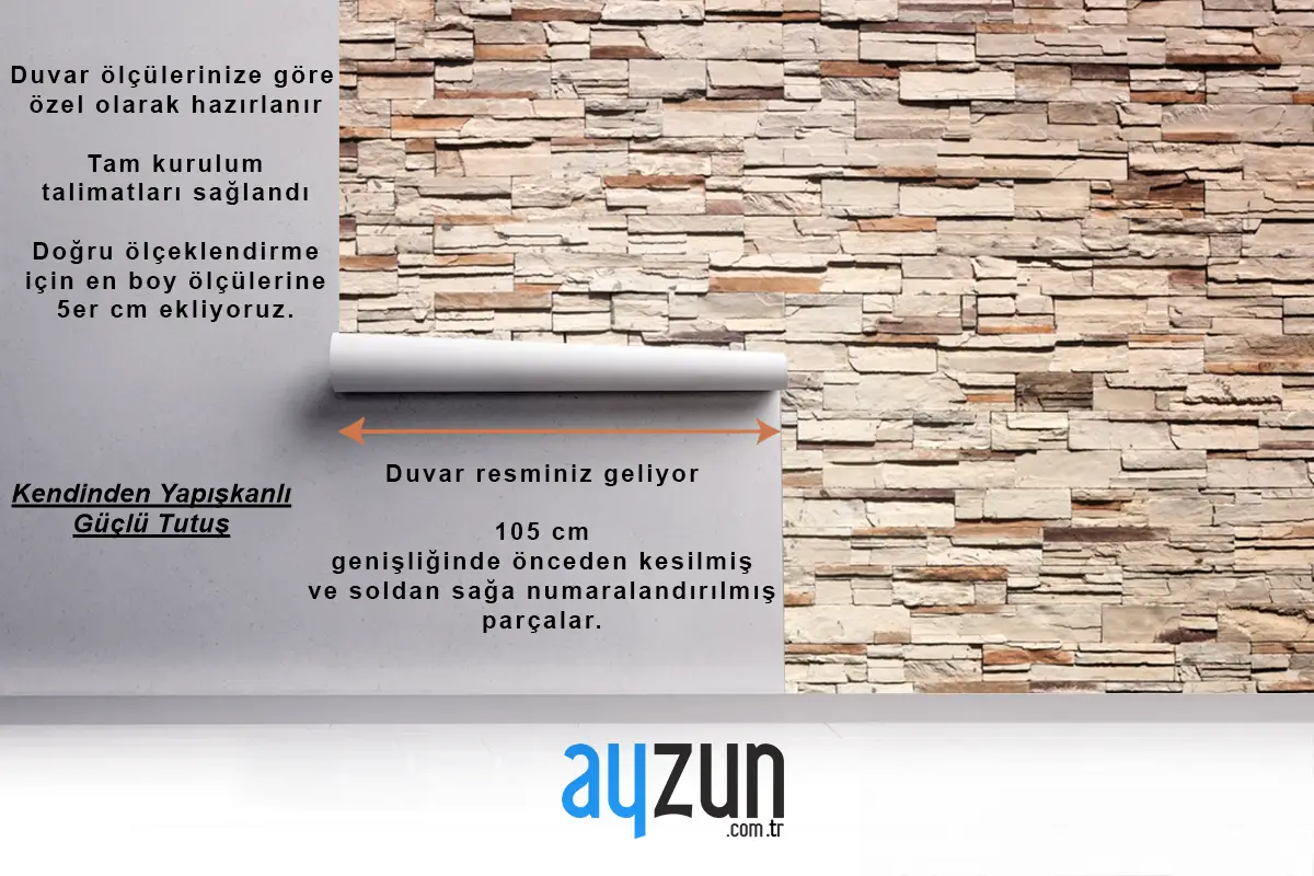 Dekoratif Arduvaz Taşı Duvar Yüzeyi Deseni Duvar Kağıdı