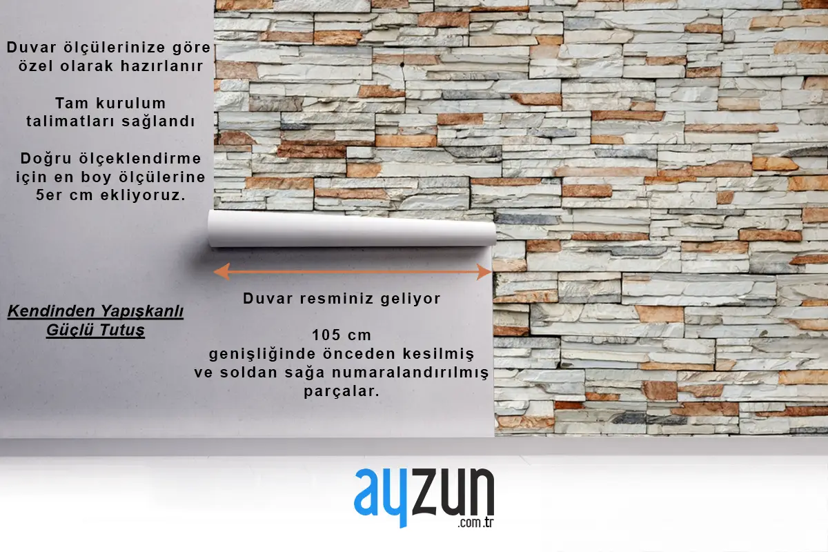 Dekoratif Çok Renkli Arduvaz Taşı Duvar Yüzeyi Duvar Kağıdı