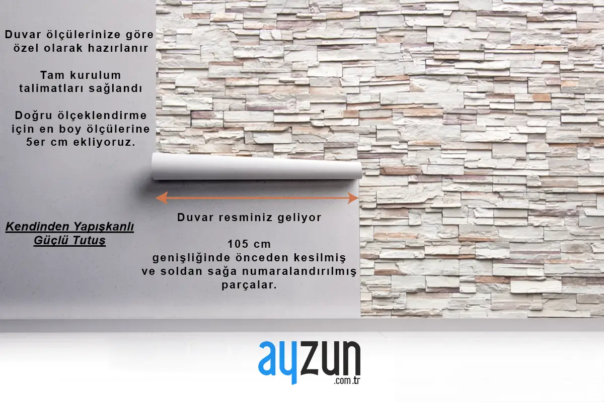 Dekoratif Taş Duvar Arka Plan Deseni 3D Duvar Kağıdı