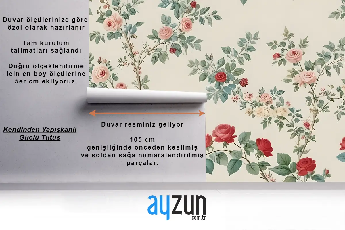 Çeşitli Çiçek Ve Bitkileri İçeren Detaylı Çiçek Yatak Odası Duvar Kağıdı Deseni