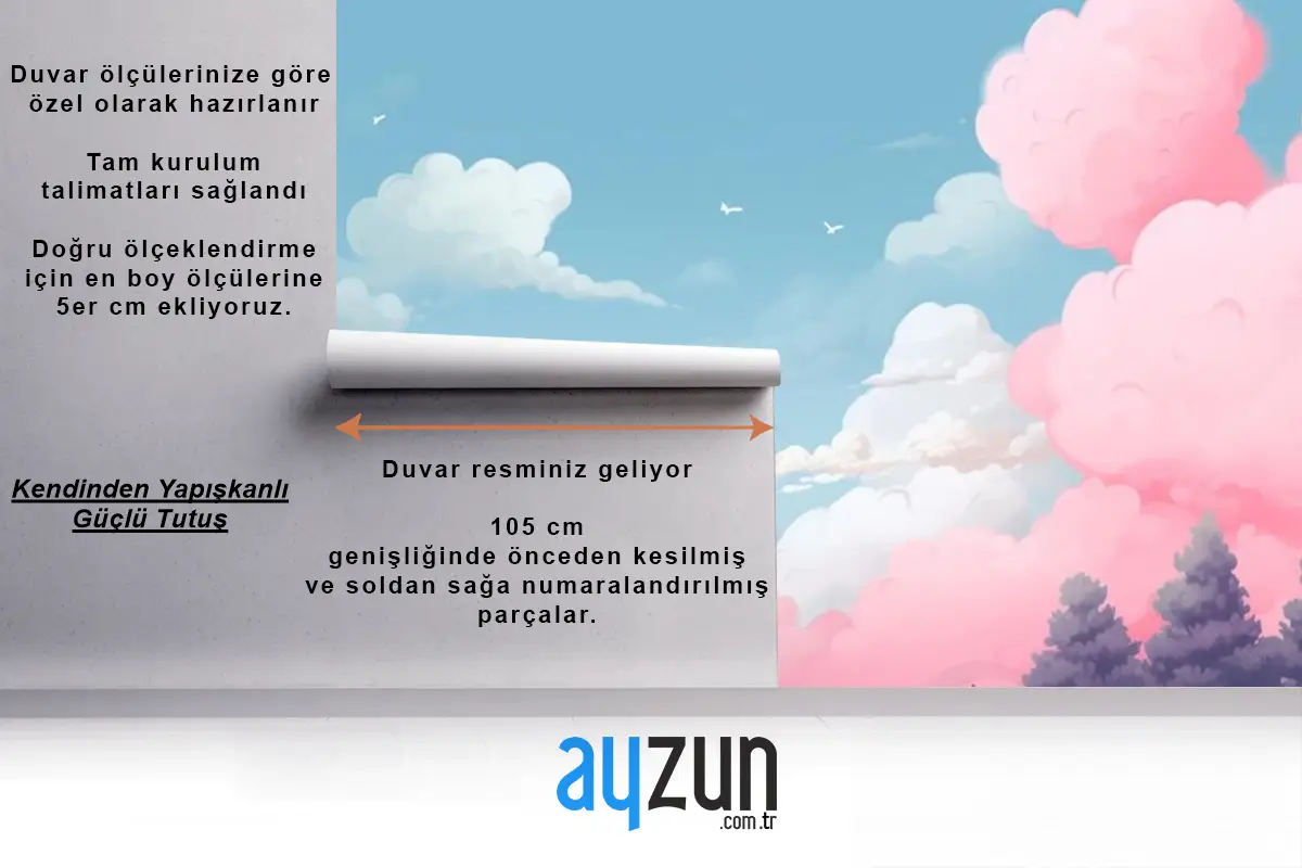 Çocuk Odası Duvar Kağıdı Duvarı İçin Seçilen Dijital Sanat