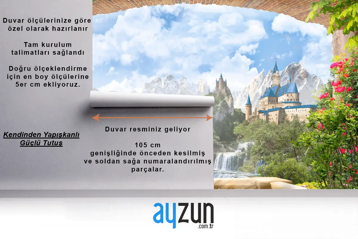 Doğa Ve Kale Uyumunda Bir Manzara Duvar Kağıdı