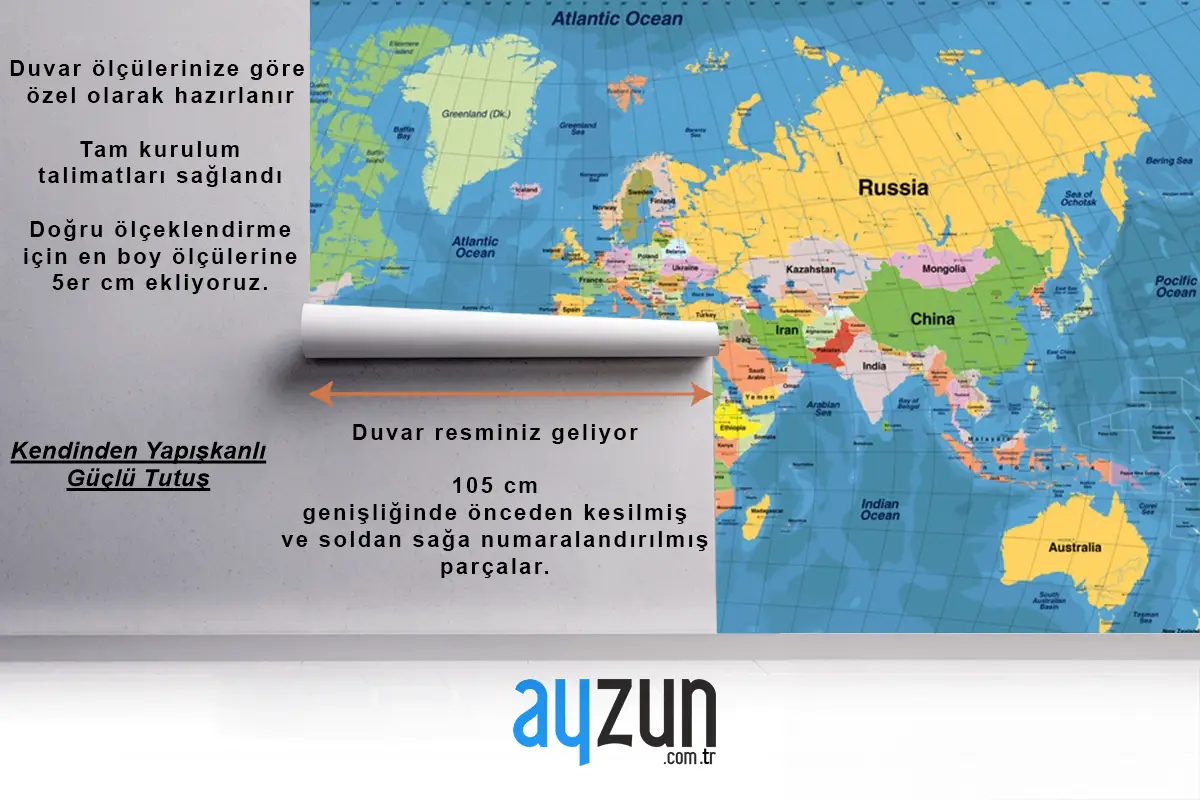 Dünya Haritası Duvar Kağıdı Nin Yüksek Detaylı Çizimi