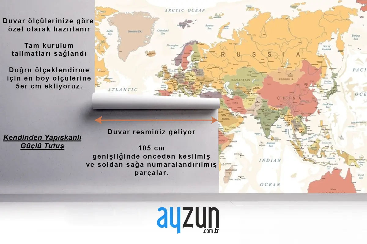 Dünya Haritası İsimleri Duvar Kağıdı