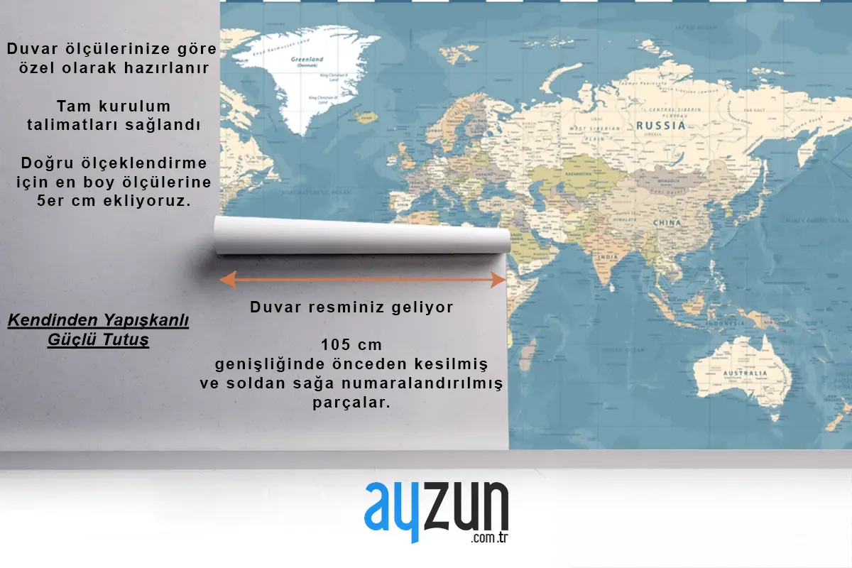 Dünya Haritası Vintage Karanlık Siyasi Duvar Kağıdı 