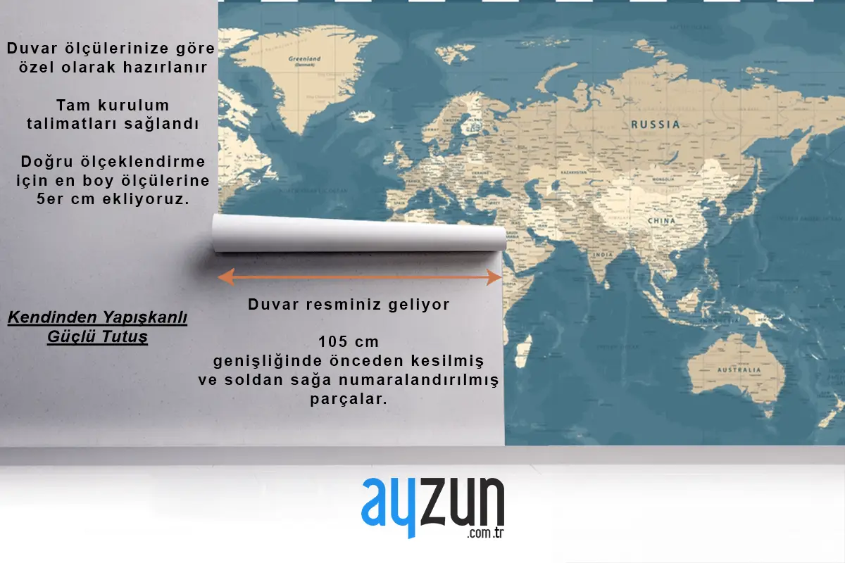 Dünya Haritası Vintage Siyasi Karanlık Duvar Kağıdı 