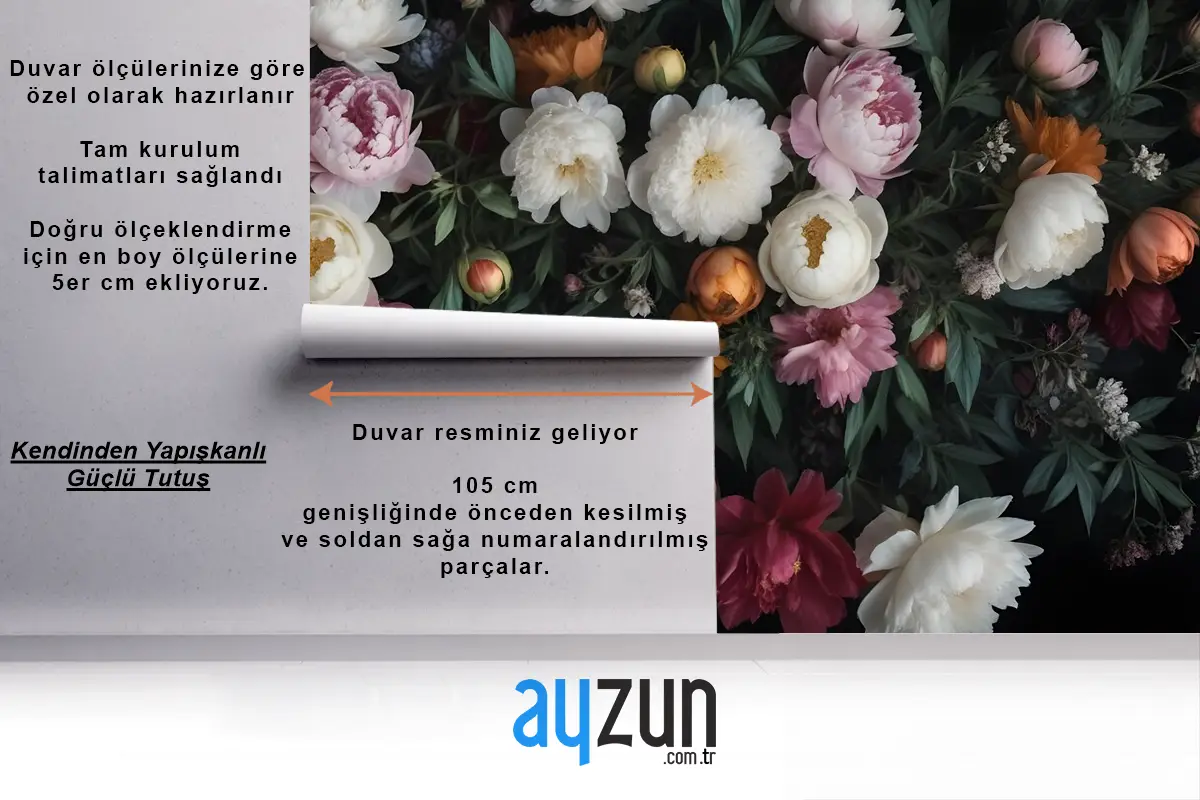 Hollanda Çiçek Tarzı Çiçek Buketi Duvar Kağıdı 