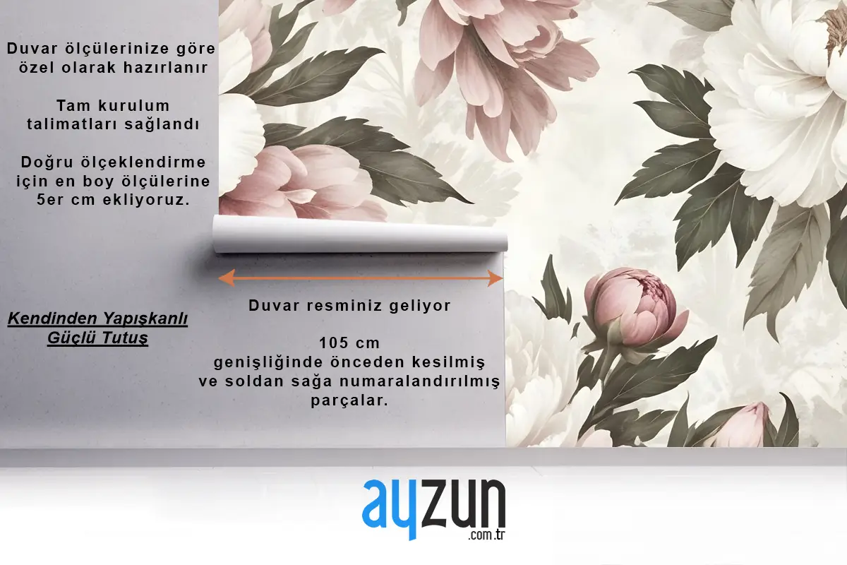 Hollandalı Pembe Şakayık Çiçek Duvar Kağıdı