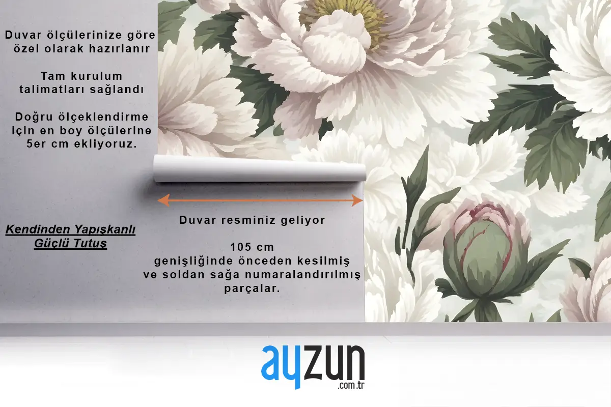 Hollandalı Pembe Şakayık Çiçek Çocuk Odası Duvar Kağıdı