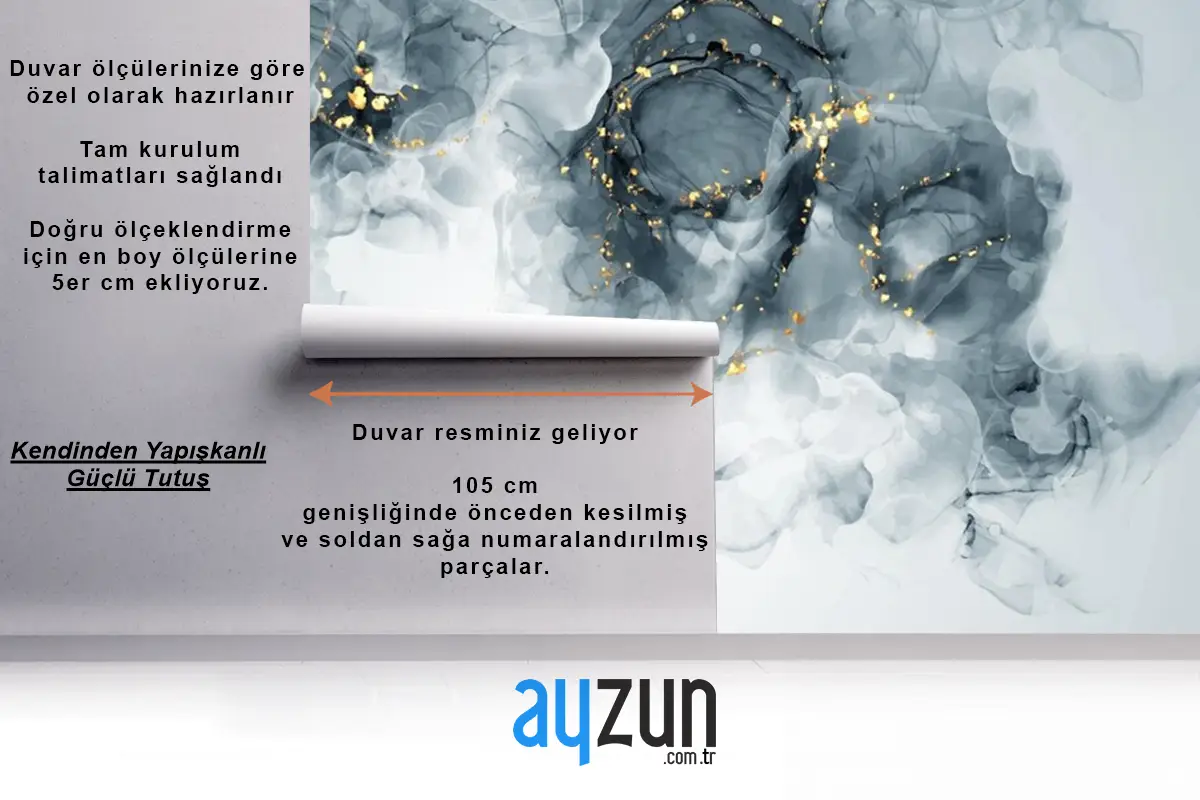 Altın Elementli Zarif El Boyalı Alkol Mürekkebi Arka Plan Yemek Odası Yemek Odası Duvar Kağıdı