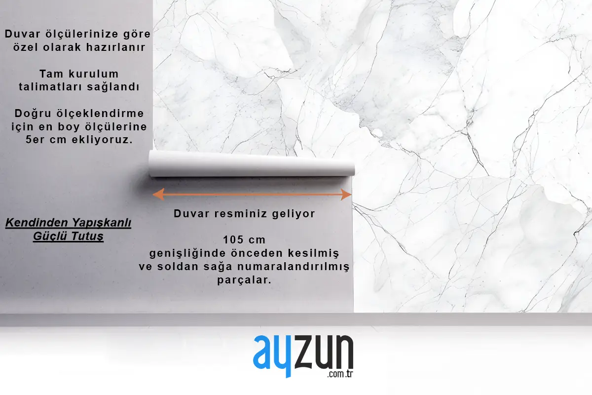 Karmaşık Gri Damarlı Oturma Odası Salon Duvar Kağıdı Zarif Beyaz Mermer Dokusu