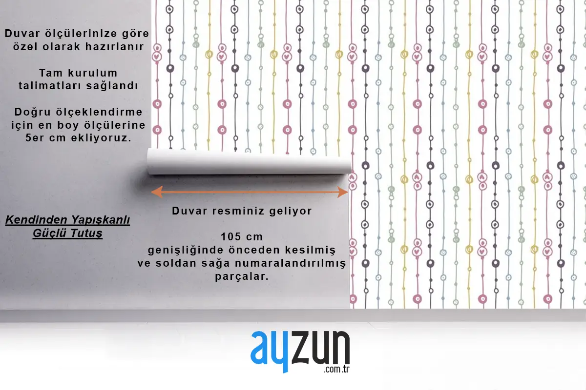 Elle Çizilmiş Boho Desen Tasarımı Duvar Kağıdı Duvar Gravür