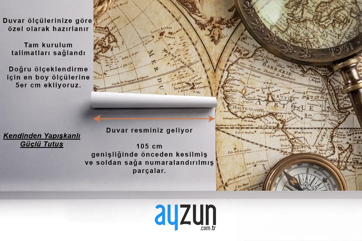 Eski Moda Bir Haritanın Yukarıdan Aşağı Görünümü Duvar Kağıdı