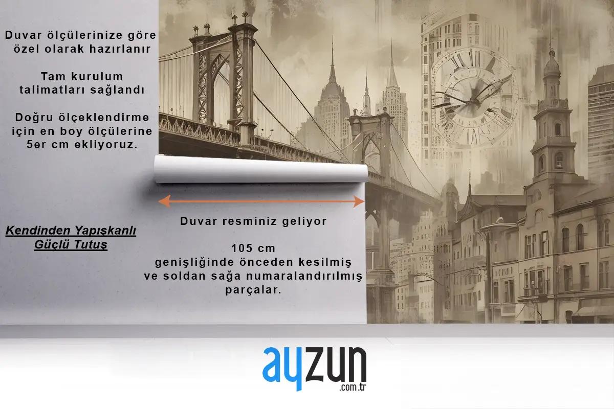 Brooklyn Köprüsü Ile Avrupa Vintage Şehri Duvar Kağıdı