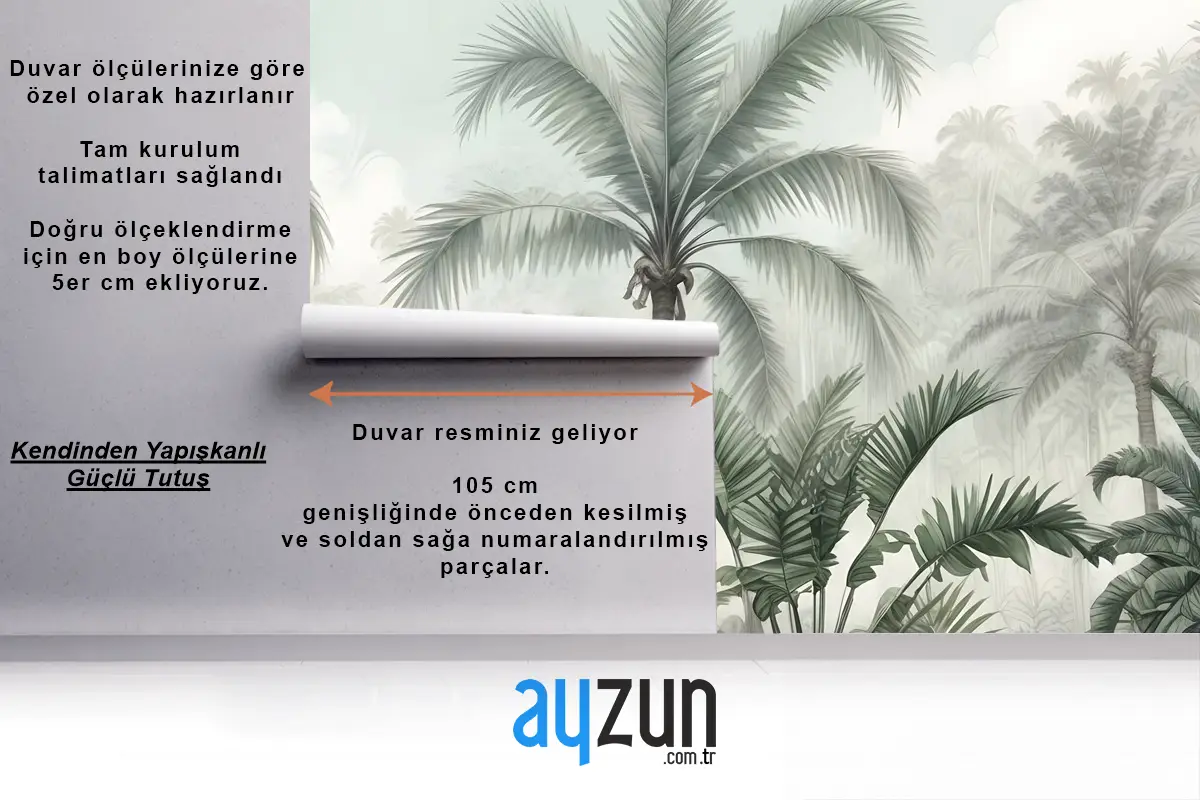 Egzotik Palmiye Ağacı Manzara Duvar Kağıdı