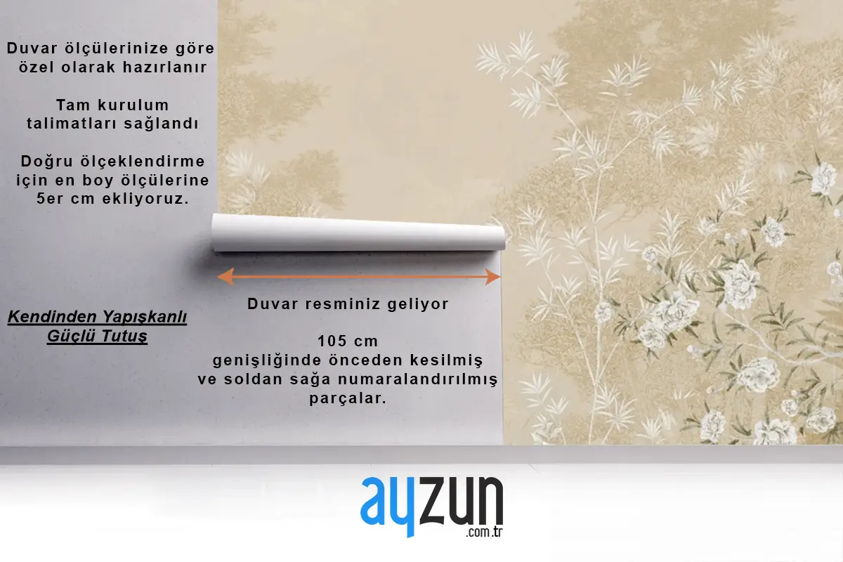 Kiraz Çiçeği Çiçekleri Ve Kuş Duvar Kağıdı  Ile Chinoiserie