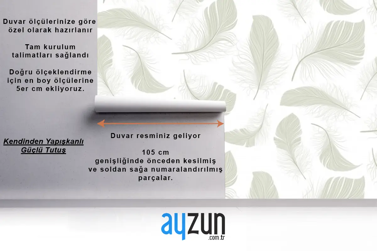 Tüy Dikişsiz Desen Duvar Kağıdı