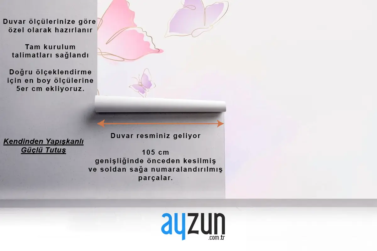 Kadınsı Kelebek Arka Plan Pembe Sınır Çocuk Odası Duvar Kağıdı