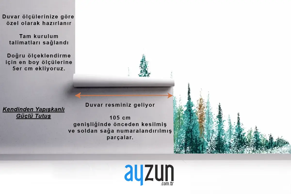 Şenlikli Kış Manzarası Noel Ağaçları Güzel Tatil Kartı Duvar Kağıdı