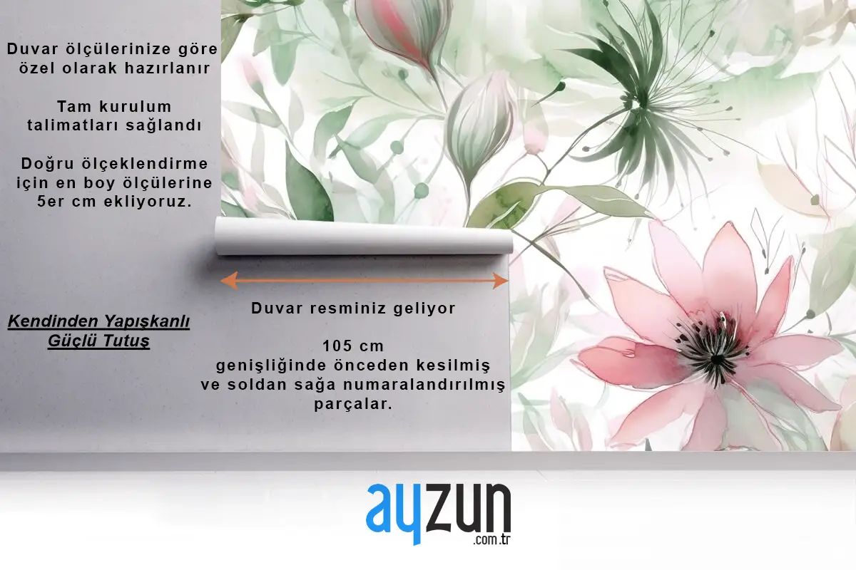 Tarla Çiçekleri Peygamberçiçekleriyle Dikişsiz Desen Duvar Kağıdı