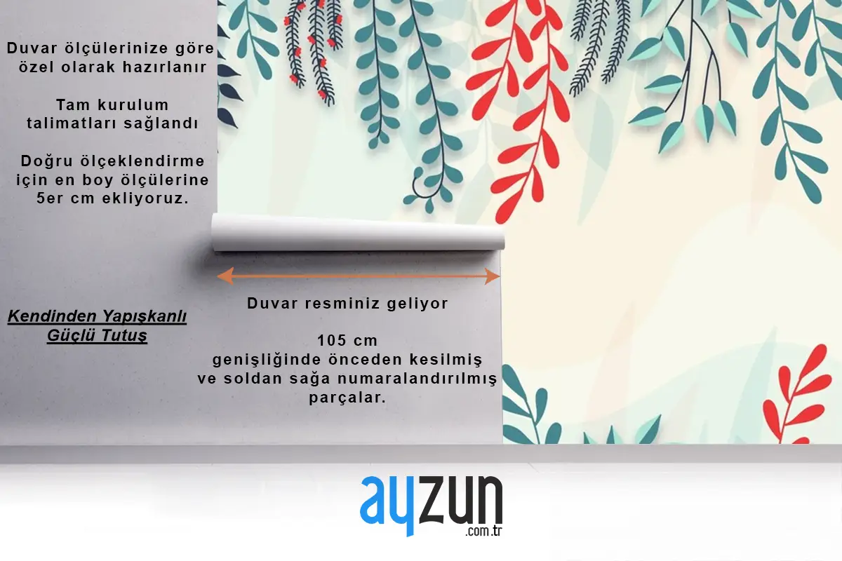 Düz Tasarım Soyut Çiçek Arka Plan Duvar Kağıdı 