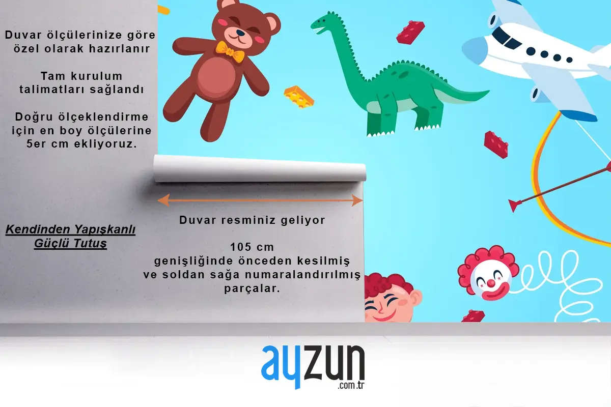 Düz Tasarım Noel Oyuncakları Çocuk Odası Duvar Kağıdı